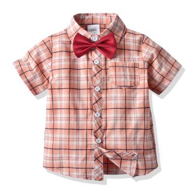 China Kids Summer Wear New Arrival Quick Dry Plaid Shirt Checked Shirt For Kids Customized Style Boy for sale