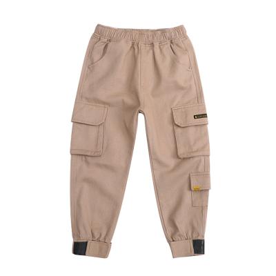 China Color Fade Proof Custom Logo Kids Clothes Boys Cargo Pants Loose Long Trousers Work Pants For Boys Trousers for sale