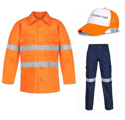 China Kids High Visibility Two Tone Hi Vis Long Sleeve Reflective Safety Work Shirt for sale