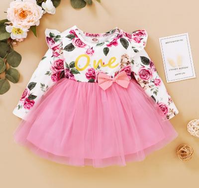 China Breathable Baby Tutu Dress Tea Rose Dress Skirt For Infant Girls for sale