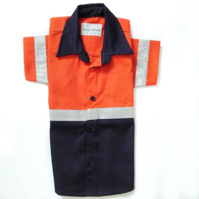 China High Quality Best Price High Visibility Safety Casual Reflective Work Shirts Short Sleeves For Kids for sale