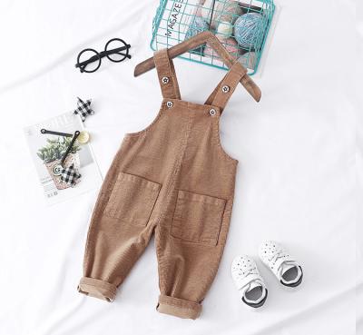 China Factory direct fashion style children's clothing corduroy pants casual knitting girl pants with pockets overalls for sale