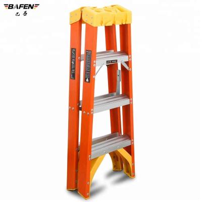 China Industrial Folding Ladders EN131 Double Side Fiberglass Step Ladder for sale