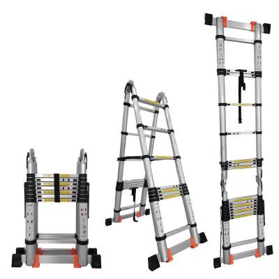 China HOT SALE PRODUCT 5m ALUMINUM TELESCOPIC FOLDING LADDERS Folding Ladders for sale