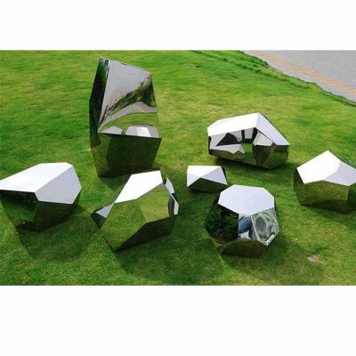 China Europe Mirror Polishing Metal Art Craft Outdoor Garden Stainless Steel Sculpture Sculpture for sale