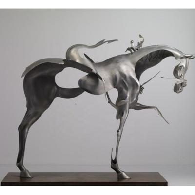 China Large Europe Animal Horse Statues For Sale Landscape Campus Stainless Steel Sculpture for sale