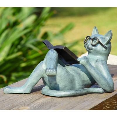 China Europe Garden Decor Bronze Material Animal Statue Cat Sculpture For Sale for sale