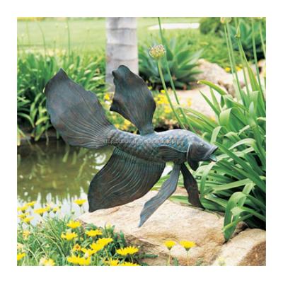 China Europe Garden Abstract Bronze Material Fish Animal Sculpture for sale