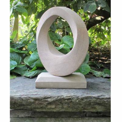 China Modern Abstract Marble Ring Sculpture Stone Statue Garden Decoration Products for sale