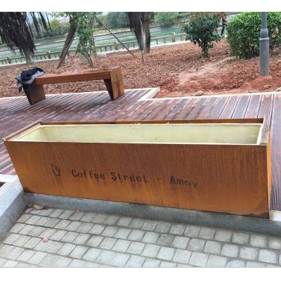 China Modern Corten Steel Outdoor Garden Planter Metal Garden Planter for sale