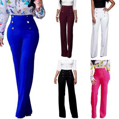 China 2021hot sale drop breathable pants for women slim fit flared office pants solid color women's pants for sale