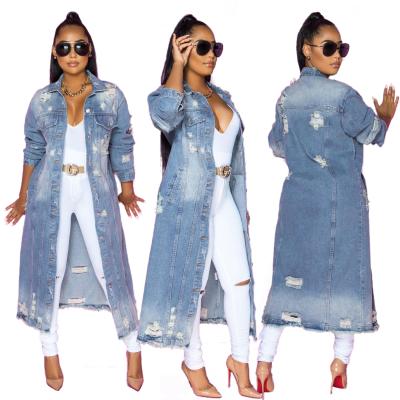 China Breathable Plus Size Long Sleeve Denim Jacket Womens Jackets And Coats 2021 Womens Blouses And Shirts for sale