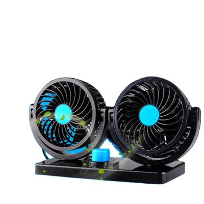 China Cool New Arrival Portable DC 12V 360 Rotation Strong Wind Cooling Dual Head Car Fan for sale