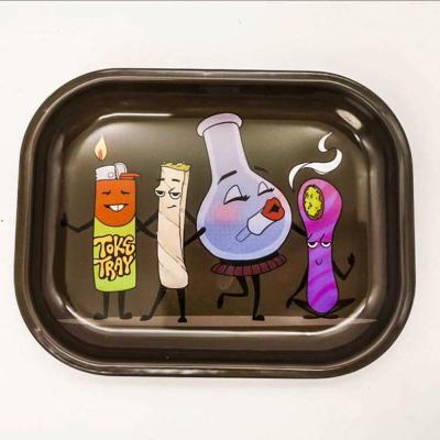 China Hot Selling Tin Herb Trays Rolling Tray Custom Logo Popular Design Eco-friendly Tray Good Quality for sale