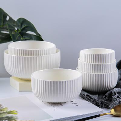 China CANHUI Factory Directly Sustainable Modern Ceramic White Porcelain Bowl Ceramic Serving Bowl for sale