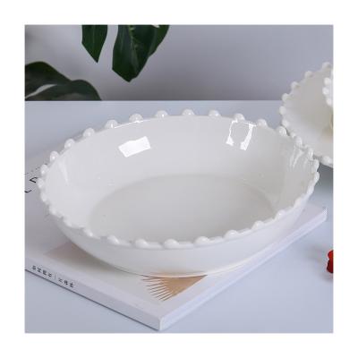 China Sustainable Hot Selling New Arrivals Good Quality White Porcelain Serving Bowl Ceramic Set for sale