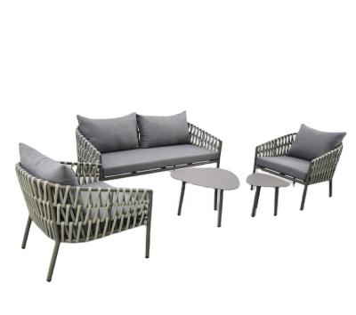 China Contemporary Outdoor Rope Woven Furniture Leisure Lounge Sofa Set for sale