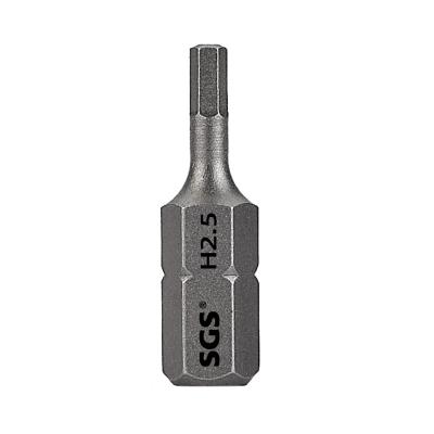 China SGS Source Factory 6.35mm S2 Hardware 25mm Strong Magnetic Single Head Hex Industrial Screwdriver Bit for sale