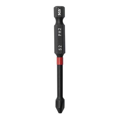 China Factory 6.35mm S2 Source SGS Single Head PH2 Single Head Screwdriver Bits Black Phosphate 150mm Strong Magnetic Material 25mm 50mm 70mm 90mm for sale