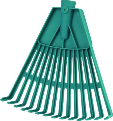 China Small Lightweight Gardener Small Plastic 14 Teeth Leaf Rake With Wooden Handle for sale