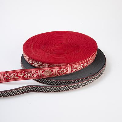 China Viable Ethnic Style Woven Jacquard Trim Pattern Logo Waist Jacquard Webbing Band Belt Custom Made for sale