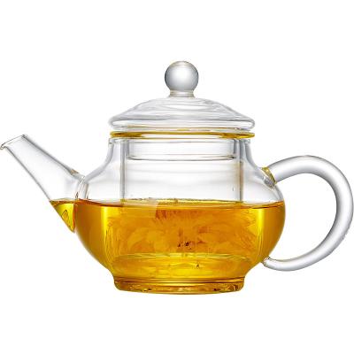 China Sustainable Teapot With Strainer Product Teapot Borosilicate Glass Heavy Duty Glass Teapot for sale