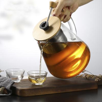 China Supplier Wholesale 800ml Pyrex Viable Glass Teapot Glass Teapot With Infuser for sale