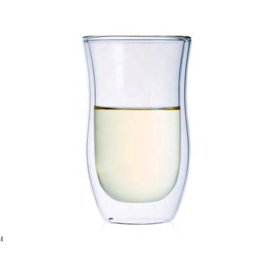 China Factory Wholesale Sustainable High Borosilicate Glass Double Wall Mug Double Wall Coffee Glass Cup For Family for sale