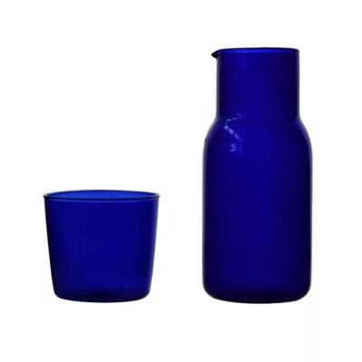 China Sustainable Wholesale 550ml Colored High Borosilicate Glass Water Jug For Drinking for sale