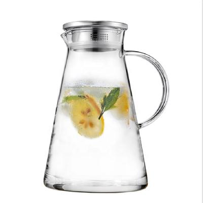 China Sustainable Eco Friendly Heat Resistant Glass Water Carafe Glass Water Coffee Jug for sale