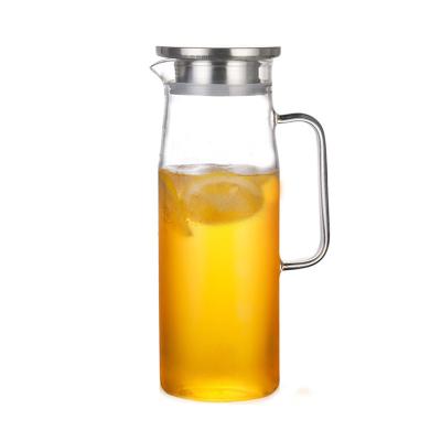 China Custom Clear Ribbed Water Jug Viable Glass Water Jug & Borosilicate Glass for sale