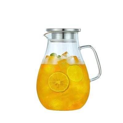 China Viable Clear Glass Water Bottle Juice Jug High Capacity Glass Water Jug for sale