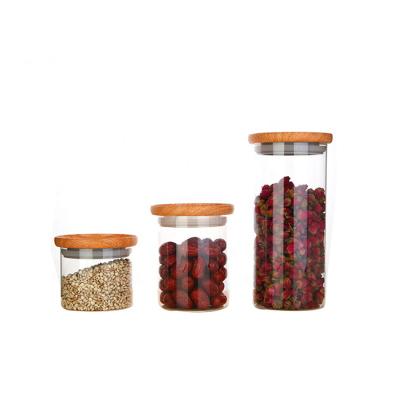 China Hot Sale Viable Jar Food Glass Storage Containers With Lids Preservation Safe Spice Glass Jar for sale