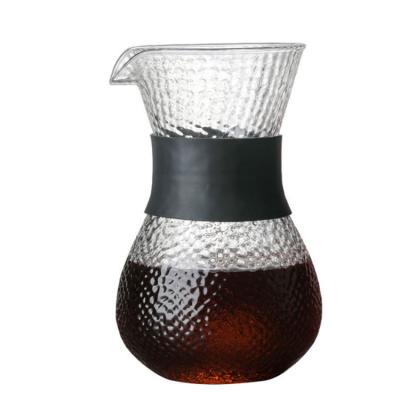 China 400ml 600ml Borosilicate Glass Viable Heat Resistant Coffee Maker Pour Over Borosilicate Glass Coffee Pot With Stainless Steel Strainer for sale