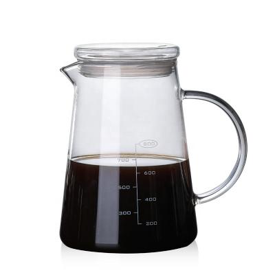 China Factory Wholesale 1200ml Sustainable Reusable High Borosilicate Glass Coffee Pot With Lid For Home for sale