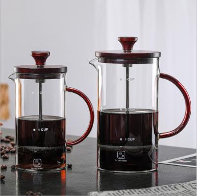 China Stocked Custom Different Size Borosilicate Glass Espresso Coffee Maker French Press With Bamboo Lid for sale