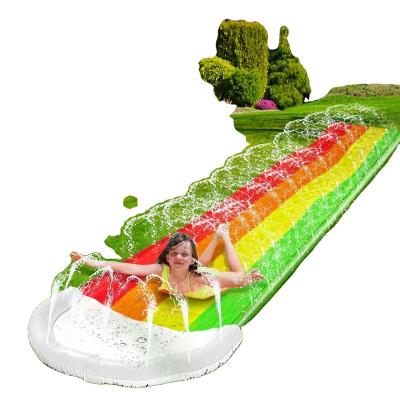 China 0.20/0.15mm PVC Phthalt Rainbow Water Slide Free Children's Summer Toy with Inflatable Sprinkler Splash Board is suitable for backyard and outside for sale