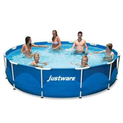 China inflatable hot water therapy park with pool hard sided round metal above ground ppvc oem ​​odm metal frame lounge round swimming pool for sale