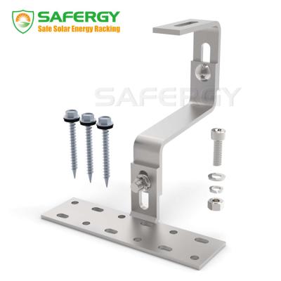 China SAFERGY Adjustable Double Solar Panel Mount Roof Hook Bracket System Structure Anchor SFG-TRH-DA180 for sale