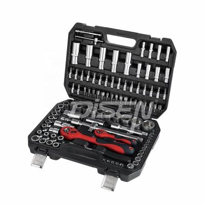 China 108PCS Heat Treatment Tool Kit Tool Box Professional Hand Tool Kit With Socket Set For Auto Repair And Household for sale