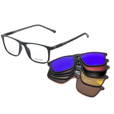 China PC+ TAC Men Women TR90 Magnetic Clip On Sunglasses Polarized Frames Sunglasses 2022 Night Vision Clips for sale