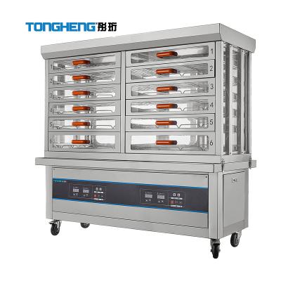 China Factory Hot Snack Food Warmer Display Cake Warmer Hotel 12 Drawers Food Warming Showcase for sale