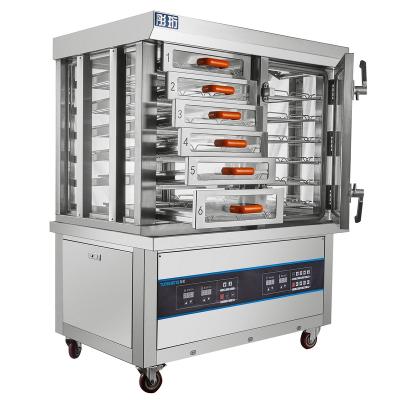 China Movable Snack Plant Commercial 6 Tiers Steam And Food Warmer Display In A Cabinet for sale