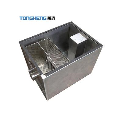 China Hotels Hotel Restaurant Stainless Steel Oil Water Separator No Power Grease Trap for sale