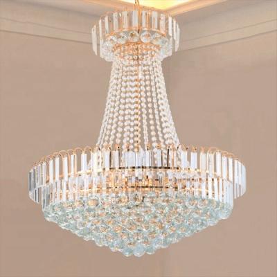 China Large Hotel Industrial Design Gold Long Lighting Modern Crystal Luxury Led Chandelier Light for sale