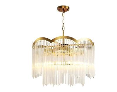 China China Factory Price Wholesale Modern Luxury Fashion Two Tiers Copper Crystal Diffused Pendant Light for sale