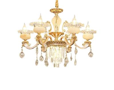 China Wholesale Custom Modern Classic Indoor Home Hotel Arm Lighting Fixtures Decorative Glass Crystal Chandeliers 6 for sale