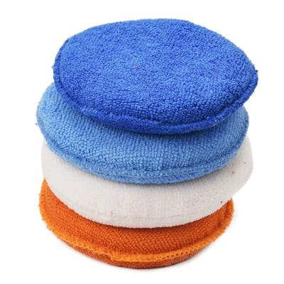 China Wholesale Eco-friendly Microfiber Sponge Car Wash Care Car Wax Applicator Polishing Pad for sale