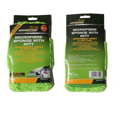 China Eco-friendly Car Clean Sponge And Microfiber Cloth for sale