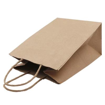 China Brown Shopping Takeout Twisted Paper Bags Handle Wrapping Paper Food Grocery Bakery Shoes Gifts Biodegradable Wine Clothes for sale